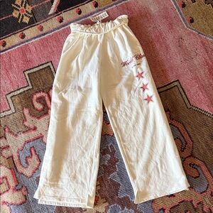 Urban Outfitters Cream Lounge Pants with Red Stars